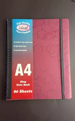 A4 Spiral Notebook – 80 Premium Sheets, Plastic Cover, Ideal for Students & Daily Use | AHAB Traders